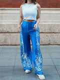 Ramona Blue Printed Wide Leg Pants