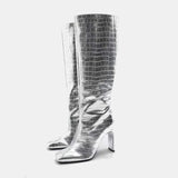 Marlene Metallic Croco Effect Boots
