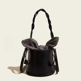 Manon Check Bow Tie Barrel Bag