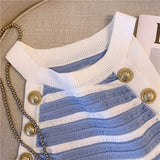 Keith Stripe Knit High Neck Tank Top