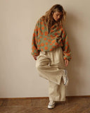 Jillian Retro Floral Sherpa Pullover Jumper