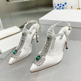 Fiona Rhinestone Pannel Satin Sandals