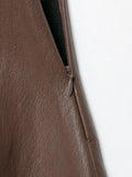 Brooke Faux Leather A-Line Midi Skirt