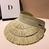 Grace Tassel Straw Visor Hats