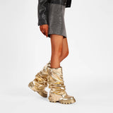 Payton Space Metallic Slouchy Lug Sole Boots