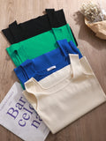 Kori Basic Square Neck Knit Tank Tops