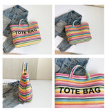 Capri Woven Rainbow Tote Bag