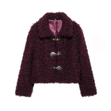 Edith Curly Faux Fur Toggle Jacket