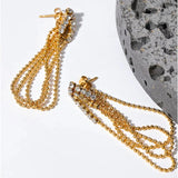 Inez Cubic Zirconia Tassel Chain Earrings