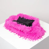 Olivia Fuzzy Oversized Clip Clutch