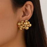 Ivana Metallic Geometric Beads Stud Earrings