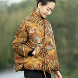 Lian Kimono Print Quilted Tangsuit Coat
