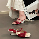 Camelia Floral Kitten Heel Mule Sandals