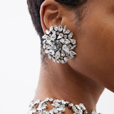 Haylo Round Crystal Clip Earrings