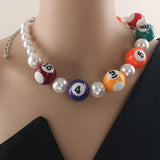 Fun Colorful Billiards Cue Balls Bead Necklace