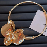 Lacella Minimalist Metal Flower Choker Necklace