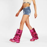 Payton Space Metallic Slouchy Lug Sole Boots