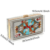 Queen of Heart Diamonds Glitter Box Clutch Bag