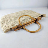 Blythe Bamboo Handle Straw Tote