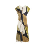 Monica Color Block Art Print Dress