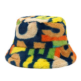 Colorful Prints Faux Fur Bucket Hats