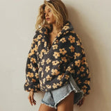 Jillian Retro Floral Sherpa Pullover Jumper