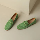 Mariana French Braids Suede Loafers