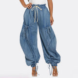 Caelan Denim Cargo Jogger Pants