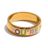 "You‘Re Perfect" Engraved Band Ring