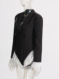 Caitlin Lace Trim Victorian Jumpsuit Blazer