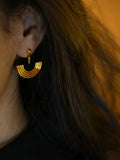 Ismini Gold Fan Geometry Choker Necklace & Earrings