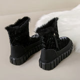 Geneva Quilted Plush Lined Platform Winter Boots
