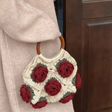 Olimpia Flower Crochet Retro Tote Bag