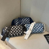 Casual Checked Denim Shoulder Bags