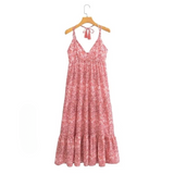 Brooke V-neck Pink Halter Sun Dress