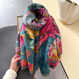 Elegant Floral Cashmere Shawl Scarves