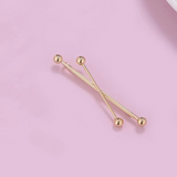 Pearl Cross Golden Bar Hair Bobby Pins