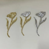 Vintage Jumbo Metal Leaf Flower Brooch