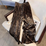 Lilian Leopard Velour Casual Pants