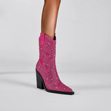 Caja Rhinestone Sequin Western Chelsea Boots
