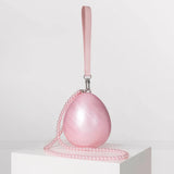 Niew Pink Acrylic Pearlescent Egg Evening Clutch