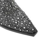 Caja Rhinestone Sequin Western Chelsea Boots