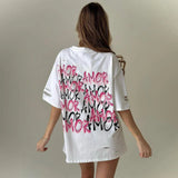 Amor Oversized Graphic T-Shirts