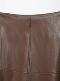 Brooke Faux Leather A-Line Midi Skirt