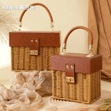 Amelie Woven Rattan Top Handle Bags