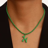 Colorful Poodle Pendant Necklaces