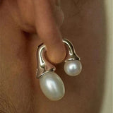 Kasa Double Sided Pearl Stud Earrings