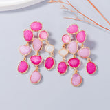 Cassi Colorful Gemstone Tassel Drop Earrings