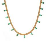 CZ Rhinestone Gold Chain Line Necklace