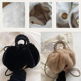 Kiania Faux Mink Pumpkin Bag